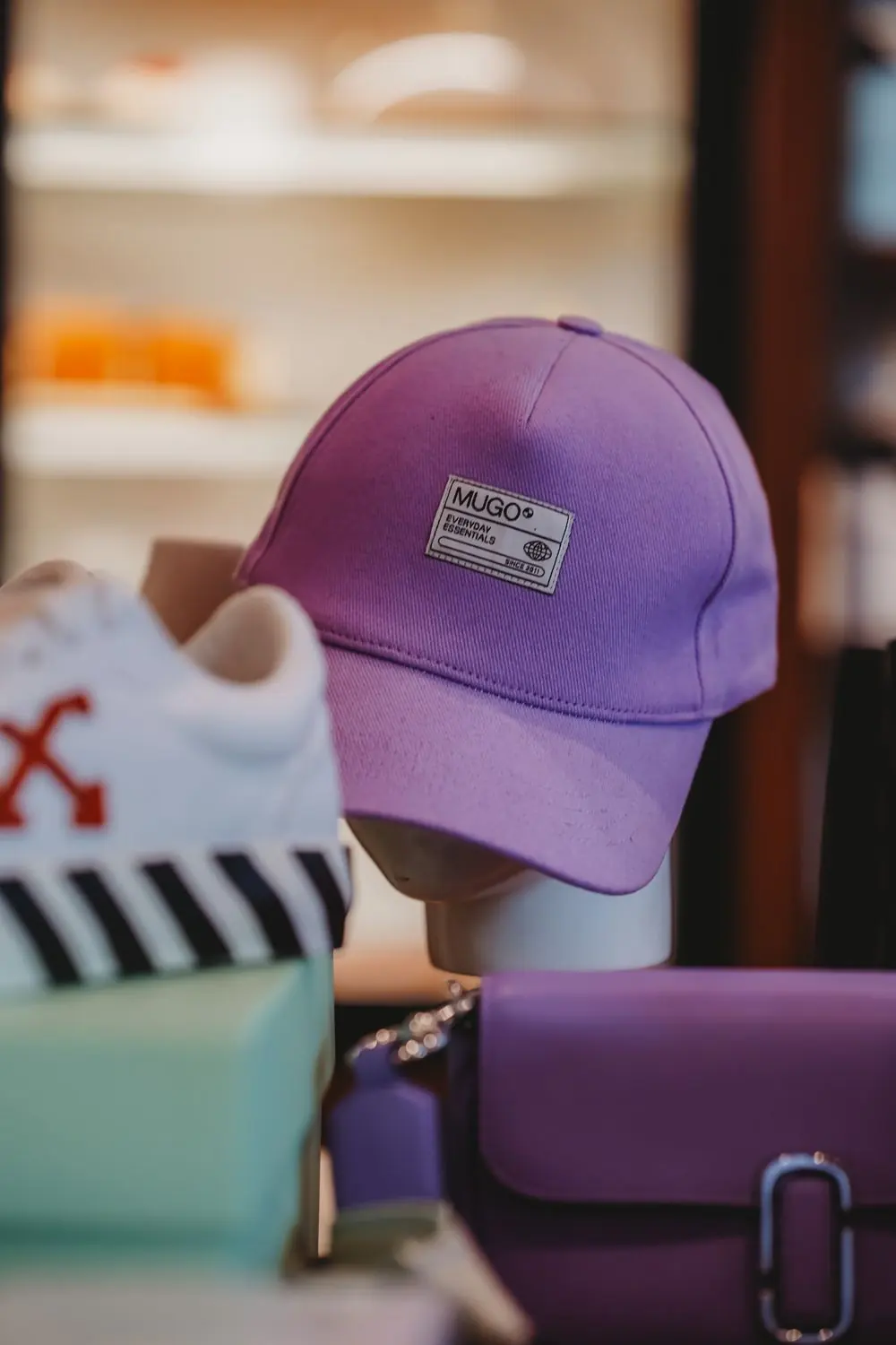 Reference photo 3: purple cap on display — caps we manufacture and export in bulk to Kenya